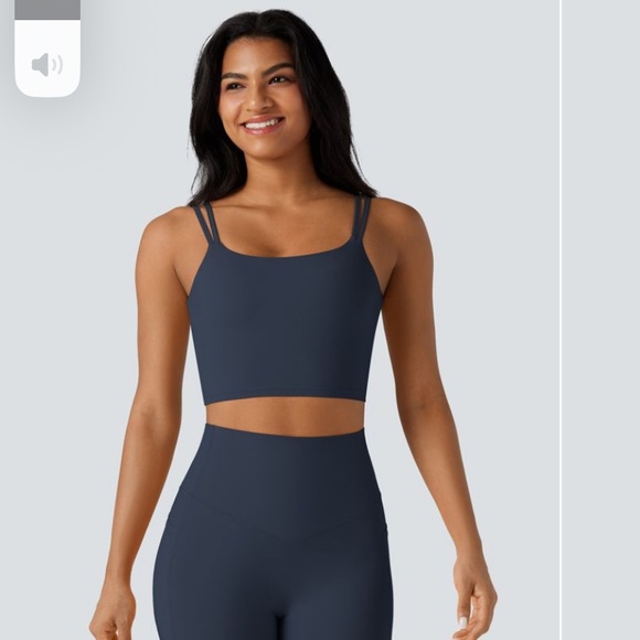 HALARA Other - HALARA UltraSculpt Navy Double Straps Twisted Backless Cropped Yoga Tank